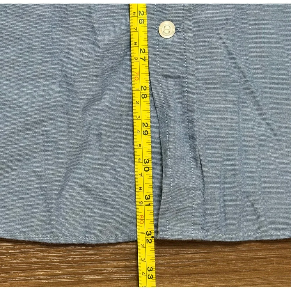 Banana Republic Mens Slim Fit Blue Chambray Button Down Shirt Medium Wash Sz XLT